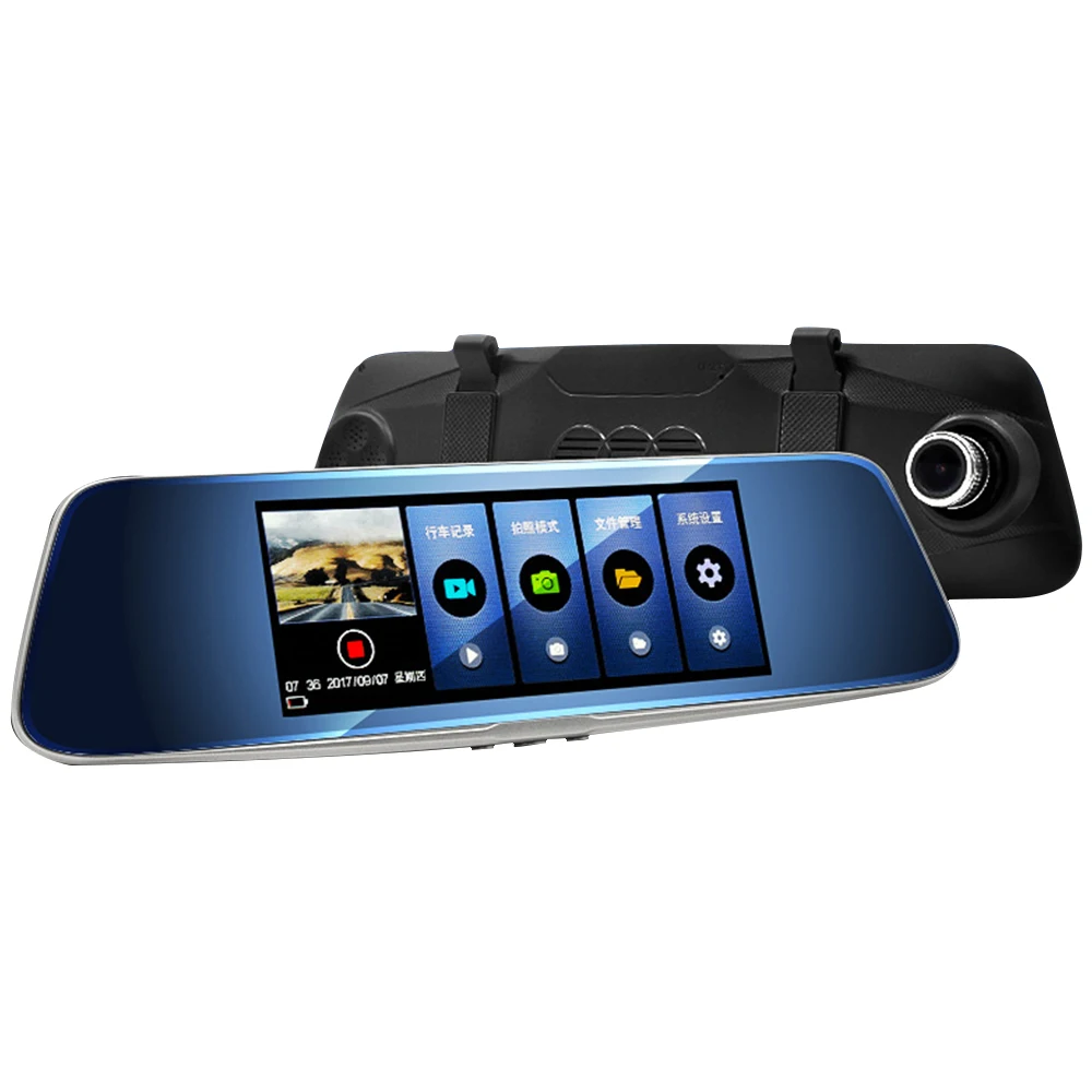 Новый 7 ''зеркало заднего вида вождения рекордер двойной объектив высокой