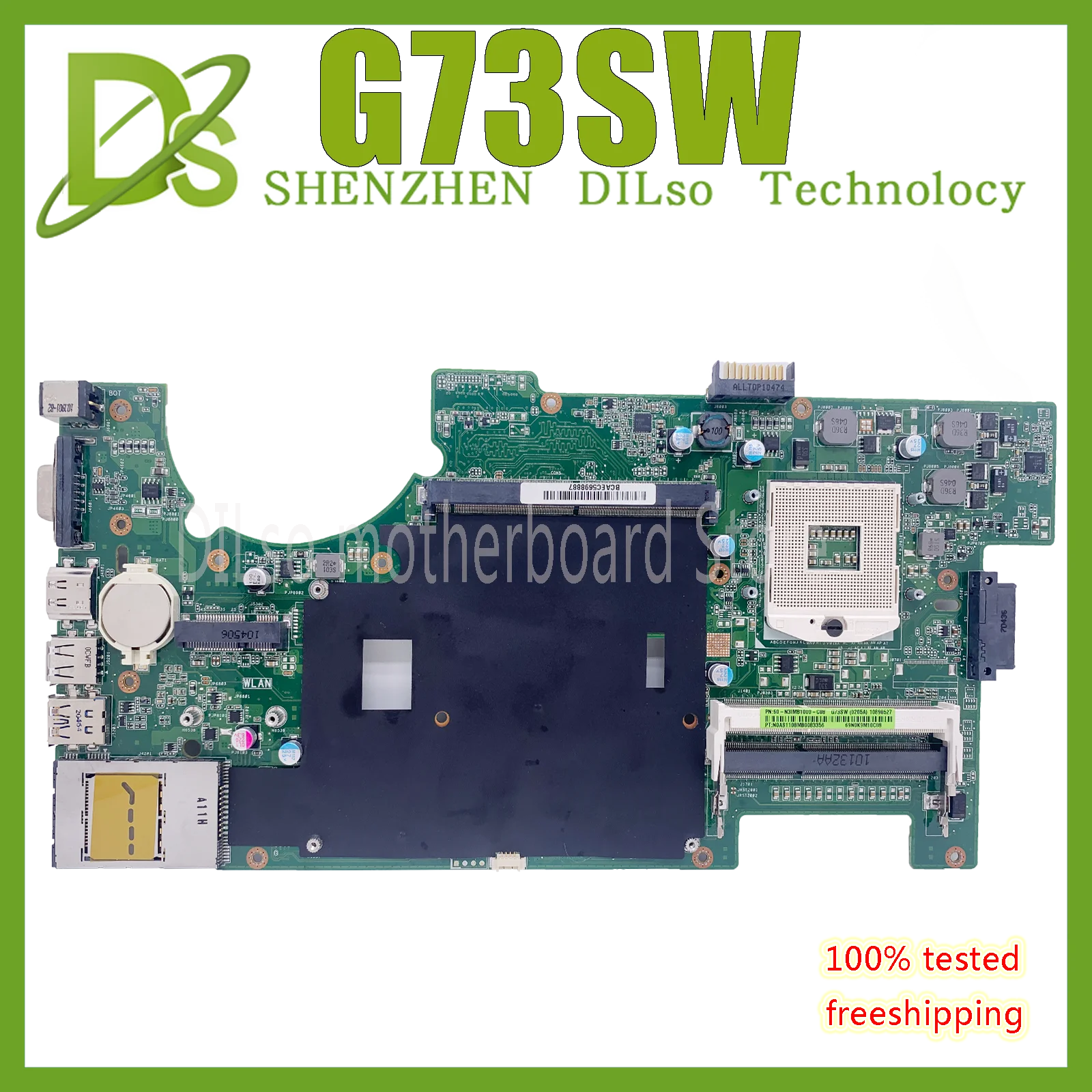 

KEFU G73SW motherboard fit for ASUS G73 G73S G73SW Test original mainboard HM65 2D 100% working well