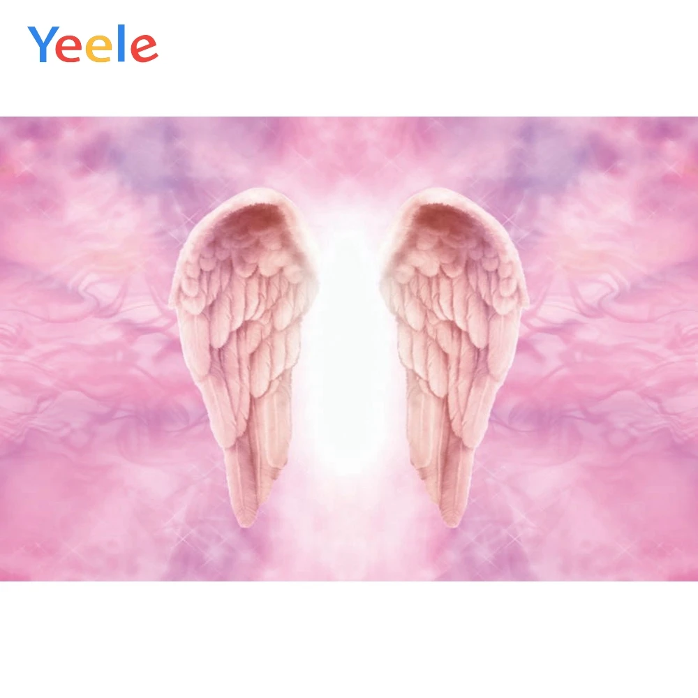 

Розовый принцесса девочка Ангел крыло фон новорожденный Беби Шауэр детский день рождения ПОРТРЕТНАЯ ФОТОГРАФИЯ фон для фотостудии