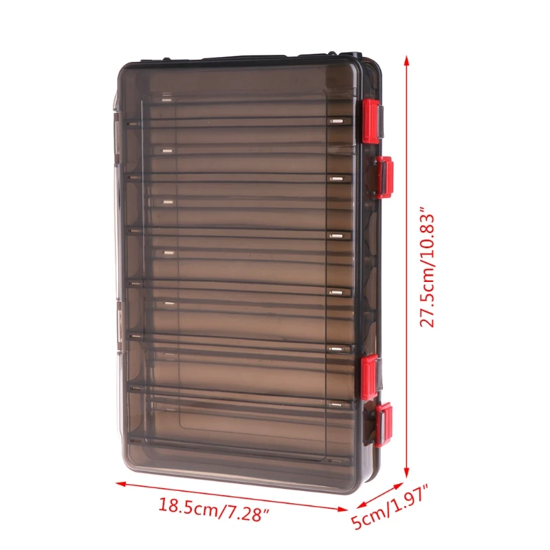 

Fishing Box Bait Lure Hook Storage Double Side V Shaped Tackle 14 Compartments