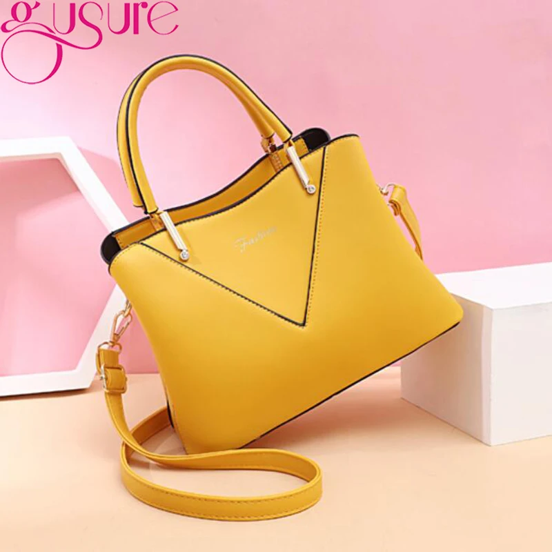 Сумка на плечо Gusure из искусственной кожи для женщин Модный повседневный