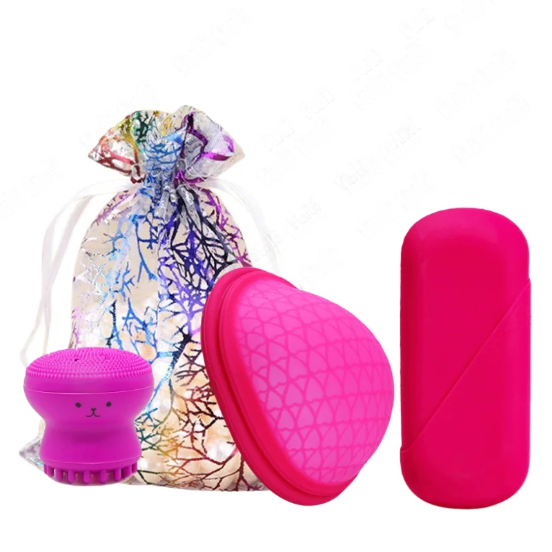 

4pcs Menstrual Reusable Disc Flat-fit Design Menstrual Cup Extra-Thin Sterilizing Silicone Menstrual Disk Tampon/Pad Alternative