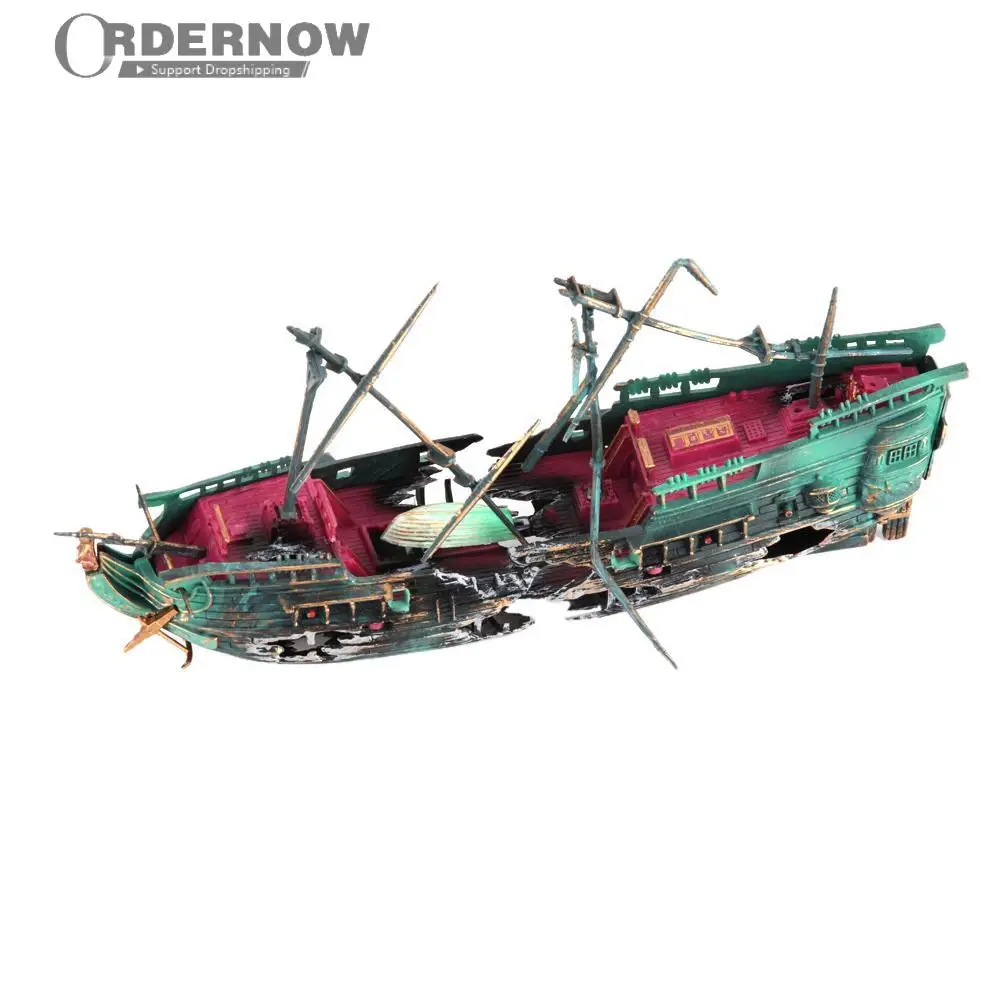 

Aquarium Decoration Broken Boat Ship Shape Separated Sunk Fish Tank Decor Wreck Sunk Home Decor