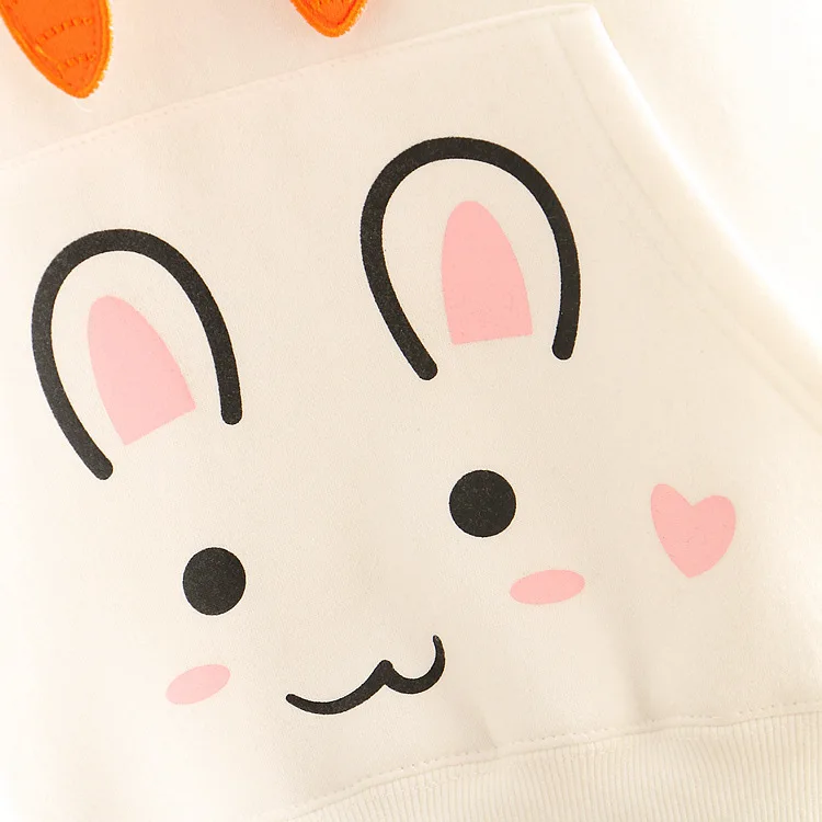 Mori/осенне-зимняя теплая бархатная куртка с капюшоном и милым кроликом для