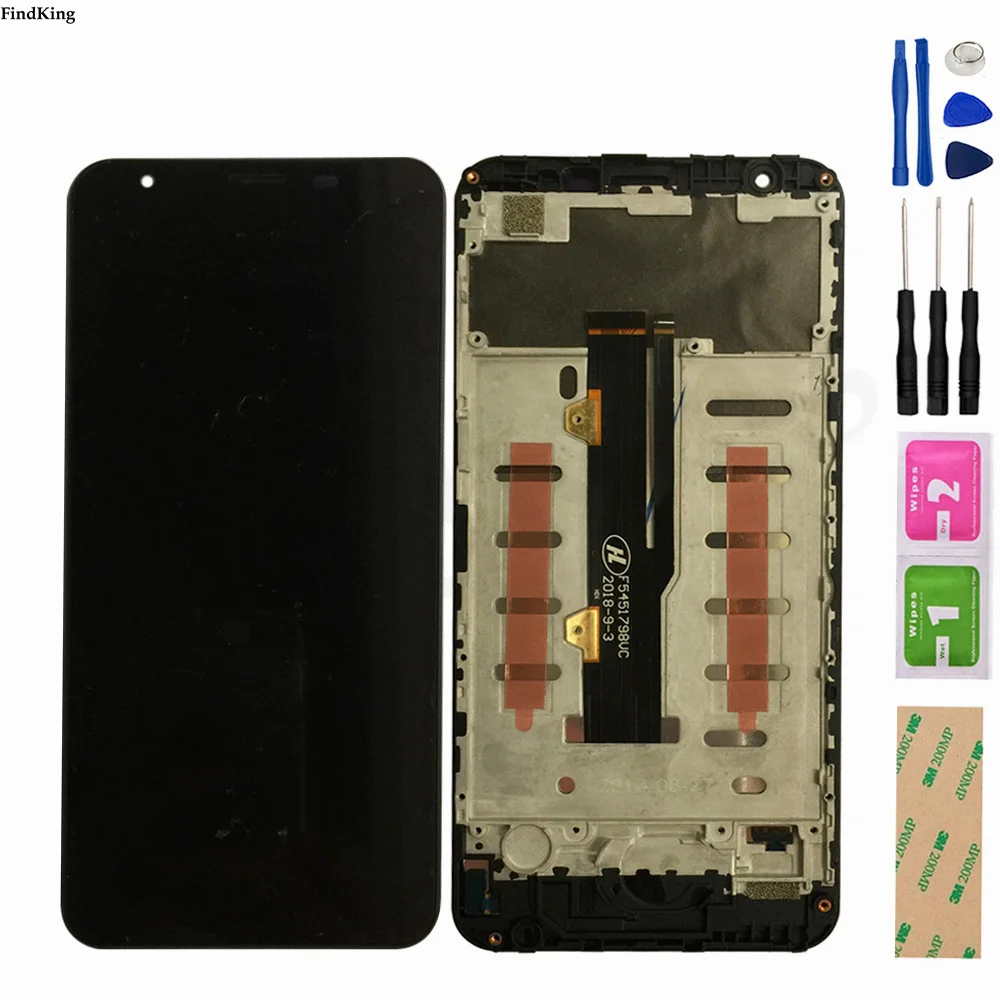 

ЖК-дисплей 5,5 дюйма для VERNEE T3 PRO с рамкой, сенсорный экран, дигитайзер, ЖК-дисплей в сборе, замена для VERNEE T3 PRO