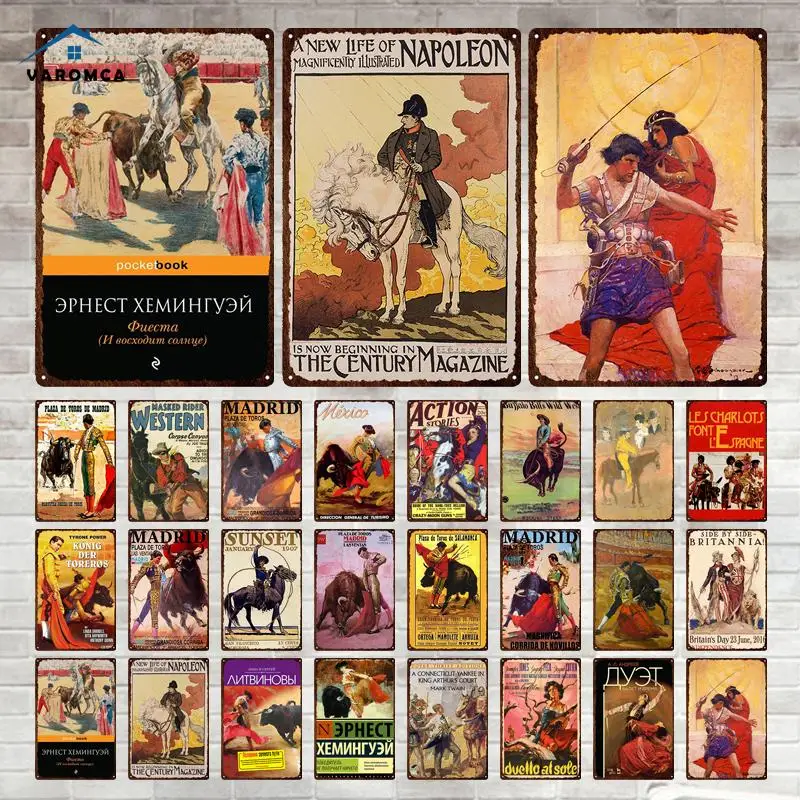 Винтажный жестяной настенный плакат в Испании и Мадриде металлический