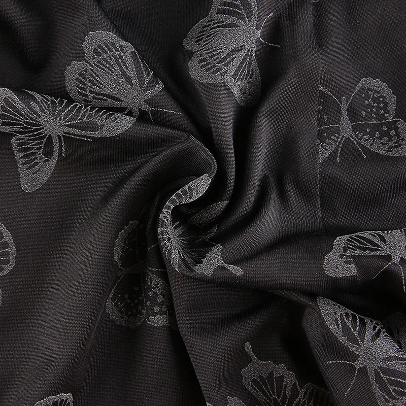 

Reflective Butterfly Print High Waisted Flare Pants Capris Harajuku Punk Bell Bottom Pants Women Skinny Long Trousers