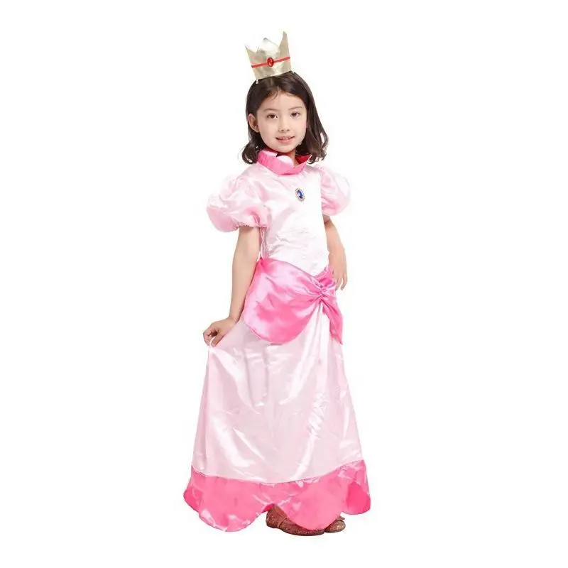 Платье принцессы персикового цвета для девочек Карнавальный костюм на Рождество