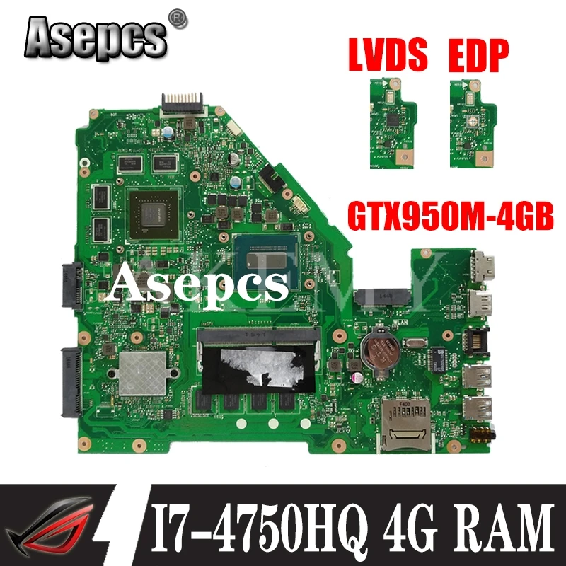 

X550JX MB._ 4G/I7-4750HQ/AS (GTX950M-4GB) Материнская плата для For Asus X550JK X550J A550J FX50J W50J K550J X550JX манеж для ноутбука
