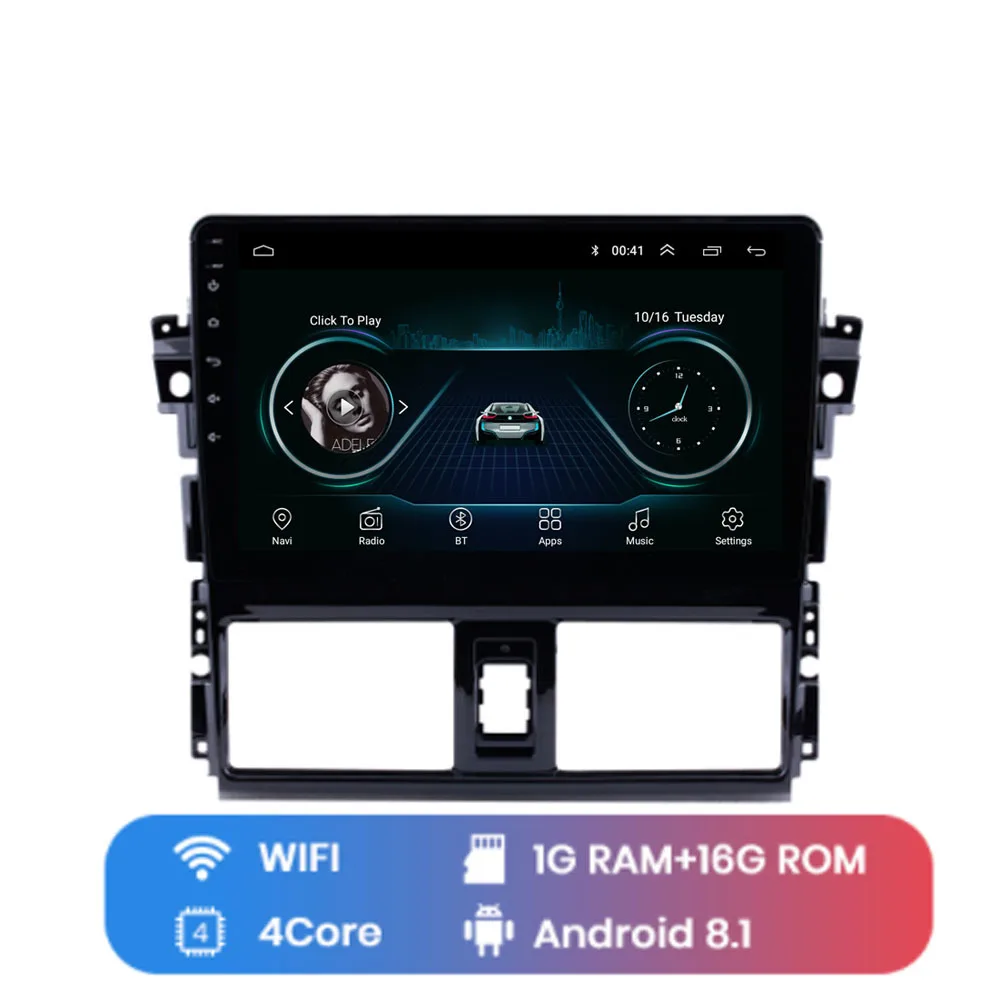 10,1 ”4G LTE Android 8,1 подходит для TOYOTA VIOS YARIS 2013 Мультимедиа стерео автомобильный dvd-плеер навигация gps радио - Цвет: WIFI (1G 16G)