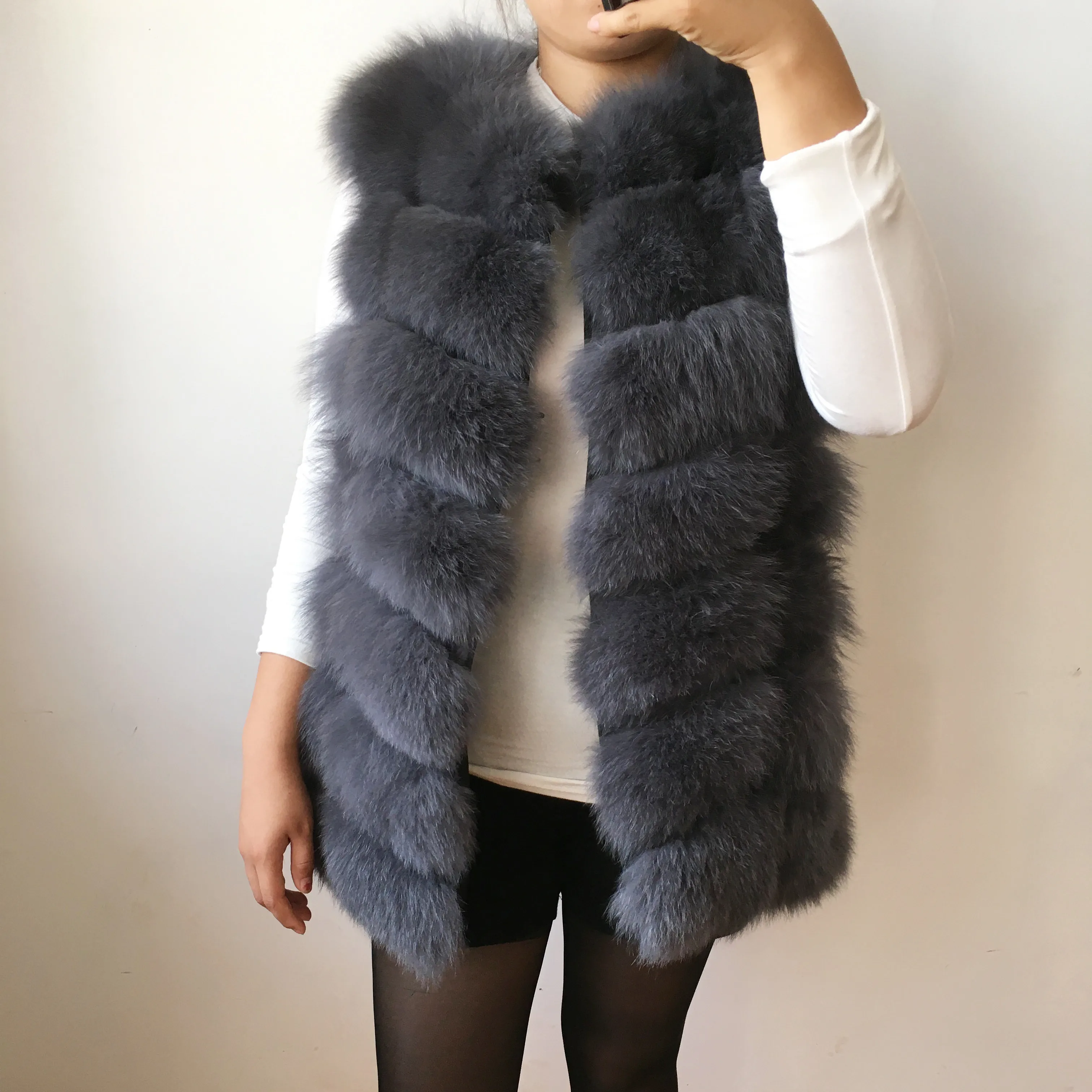 Женский жилет из натурального меха зимняя теплая короткая куртка без рукавов 100% |