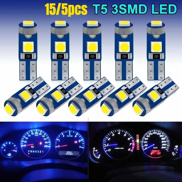 

15/5 шт Автомобильные Высокое светильник T5 3030-3SMD инструмент светильник T5 3030-3Led лампочки Canbus автомобиля Подсветка салона светильник s Авто габ...