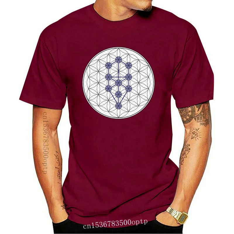 

Новая футболка с изображением дерева жизни-кабала-космология-мистицизм-священная геометрия, яркая повседневная мужская футболка унисекс, ...