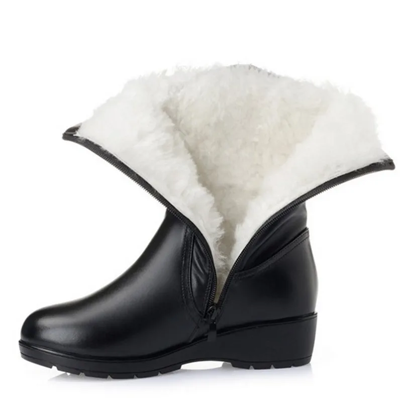 ZXRYXGS обувь высокого качества Для женщин Зимние теплые сапоги с мехом Большие