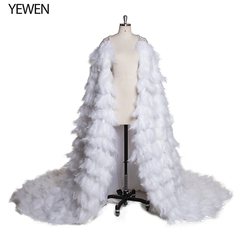 Женское свадебное платье с перьями роскошное кристаллами модель 2020|Свадебные