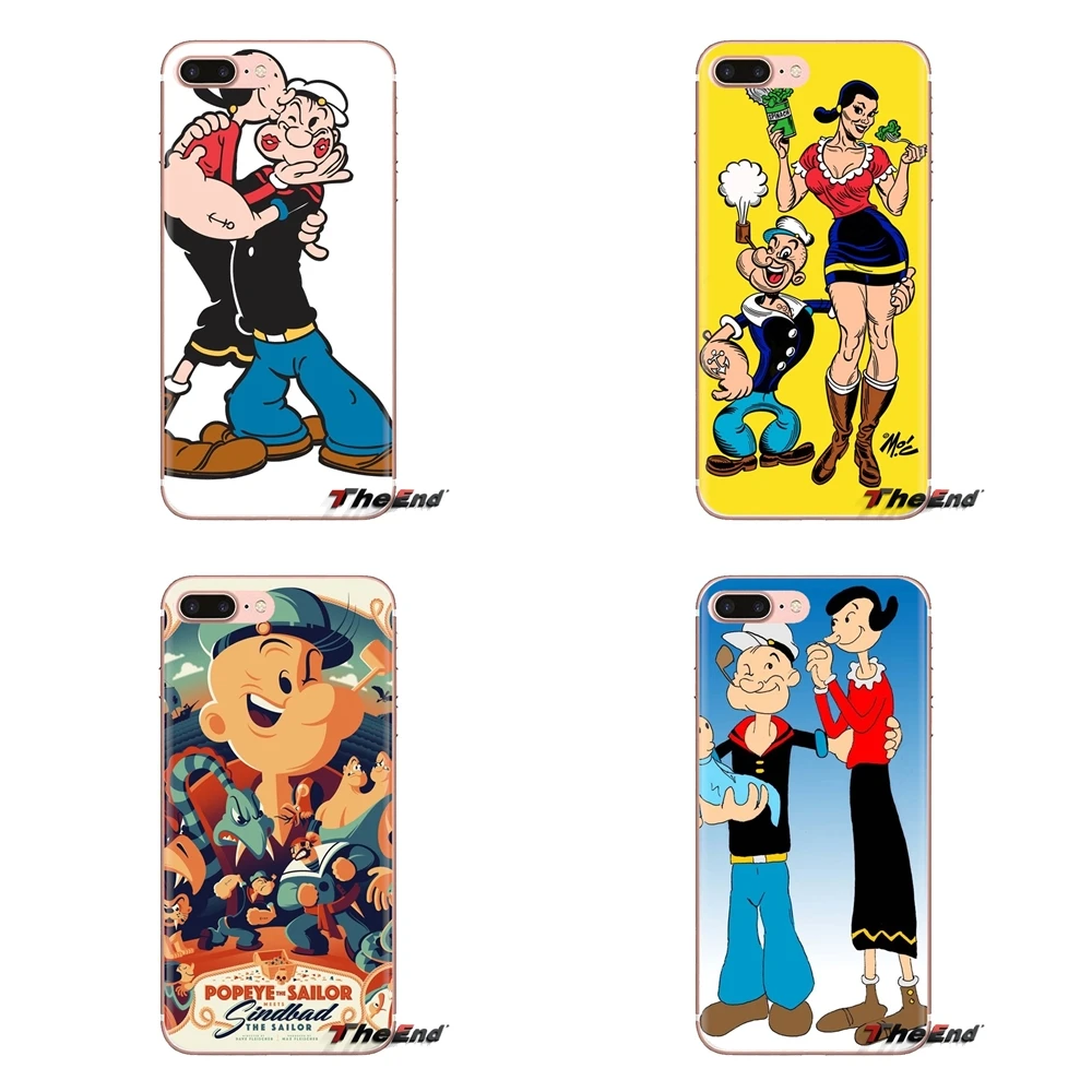 For Huawei Mate Honor 4C 5C 5X 6X 7 7A 7C 8 9 10 8C 8X 20 Lite Pro Popeye the Sailor Soft Transparent Cases Covers |
