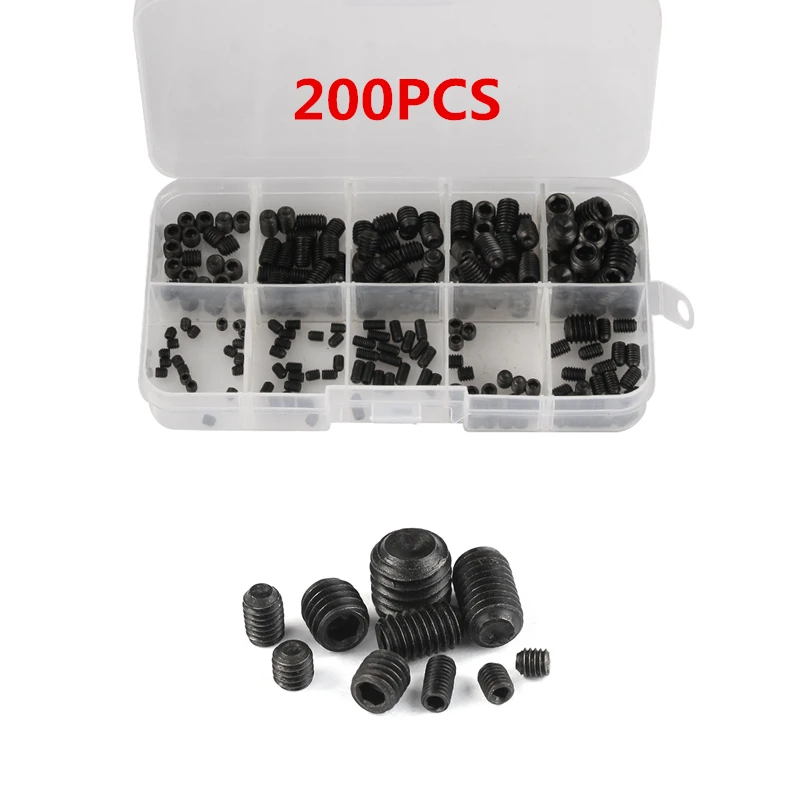200 шт. 304 Нержавеющая сталь головок винтов Шестигранная ассортимент комплект