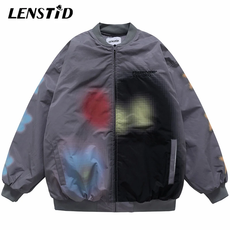 Зимние мужские стеганые куртки LENSTID на молнии парка в стиле хип-хоп уличная