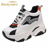 women thick bottom sneakers 2022 height increasing platform casual shoes woman spring wedges chunky sneakers breathable footwear