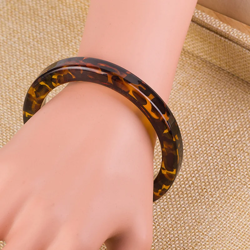 Новый винтажный браслет из смолы с леопардовым принтом акриловые