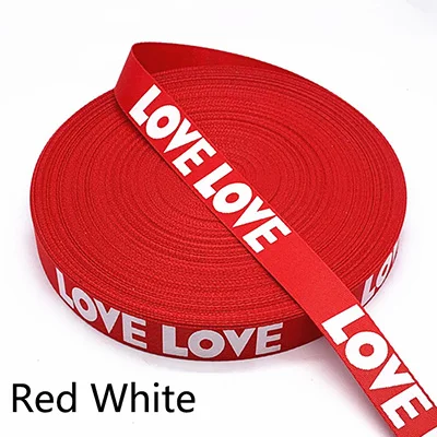 Red White Meetee, 8 метров, 25 мм, нейлоновая тесьма, цветная печать, кружевное полотно для сумки, ремень, пояс, сделай сам, декор одежды, лента, аксессуары для шитья - Цвет: Red White