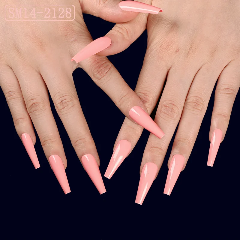 

5 Sets Professional Acrylic Nails Kit Super Long Ballet Coffin Fake Nails Salon Craft Decoration False Nails Fingernail Art Tips