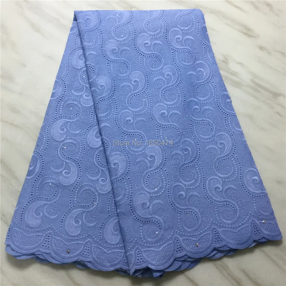 

Wholesale Blue Swiss Voile Lace In Switzerland High Quality Lace African Dry Cotton Lace Fabric For Nigeria Man Women Material