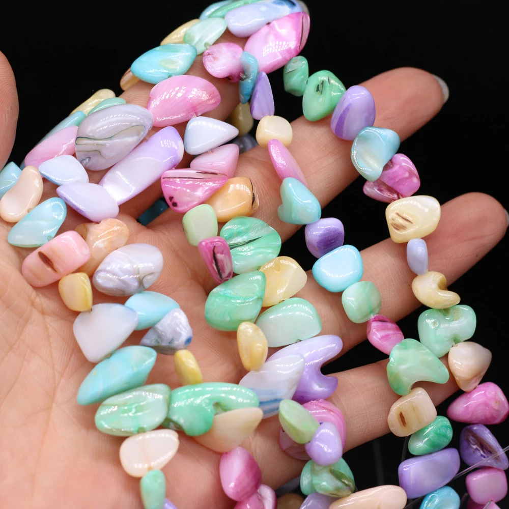 

8x15-10x20mm Natural Stone Shell Beads Irregular Chip Shell Loose Beads For Making DIY Jewelry Necklace Bracelet Length 80cm
