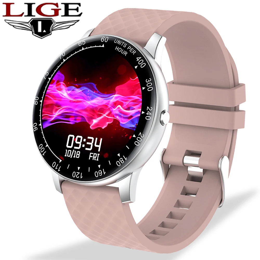 Смарт часы LIGE женские с пульсометром и поддержкой приложений|Женские наручные