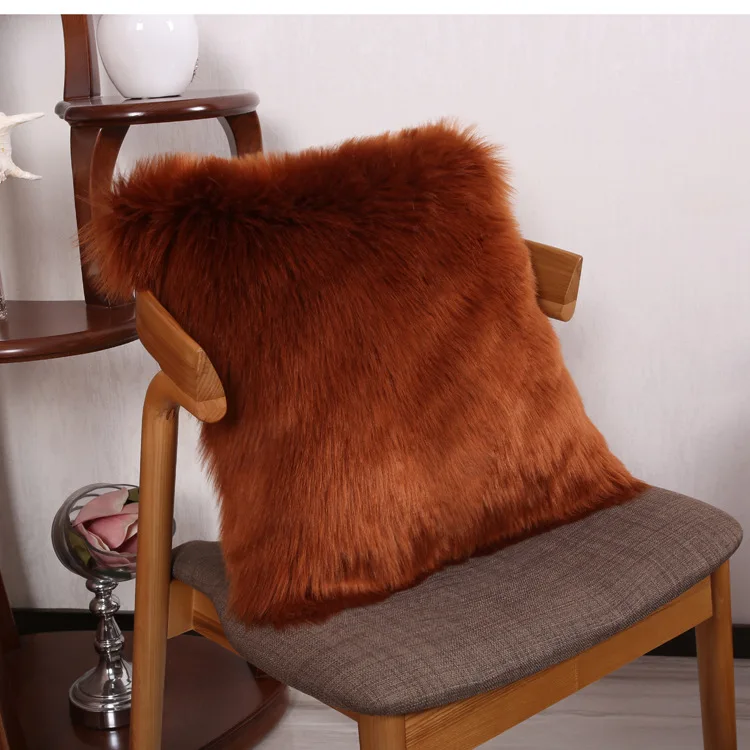 

ГОРЯЧАЯ искусственная шерсть мех овчина наволочка для подушки пушистый искусственный простой пушистый мягкий чехол для подушки моющийся к...