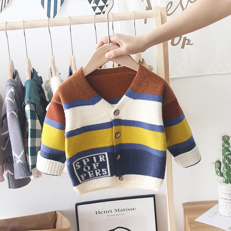 Детский Теплый зимний свитер для маленьких мальчиков и девочек хлопковый