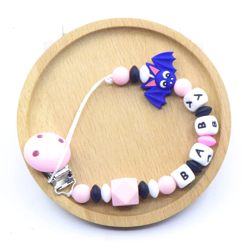 Новинка Хэллоуин персонализированные имя ребенка соски зажим нетоксичный