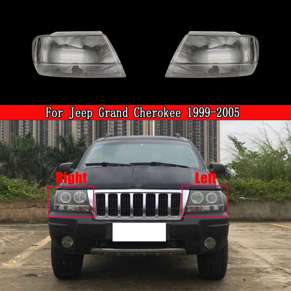 Car Headlight Cover Lampcover Lampshade Glass Lens Case For Jeep Grand Cherokee 1999~2005 Headlamp Shell Lenses Car Accessories