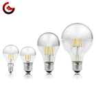 Светодиодная лампа Эдисона в стиле ретро, зеркальная светодиодный ПА с нитью накаливания E14, E27, 4 Вт, G45, A60, ST64, G80, G95, с теплым белым светом