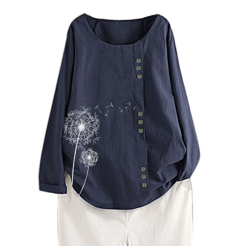 Военно-морской флот принт в виде одуванчиков с разными принтами Хлопковая