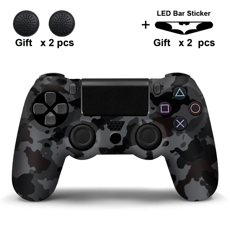 Camo Sgrey Мягкий силиконовый резиновый кожаный чехол, гелевый защитный чехол для Playstation 4 для PS4 контроллера, камуфляжный стиль - Цвет: Camo Sgrey