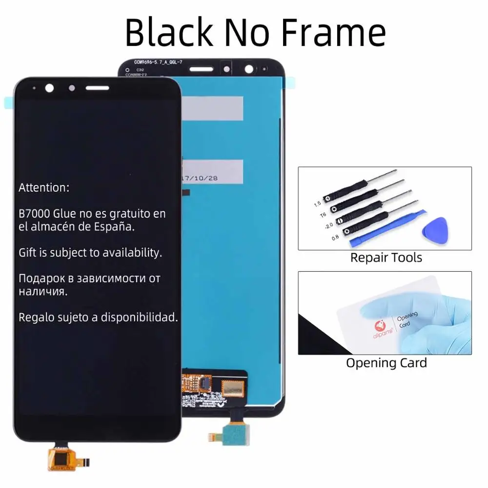 Дисплей для Asus Zenfone Max Plus M1 ZB570TL LCD в сборе с тачскрином на рамке черный белый - Цвет: Black No Frame