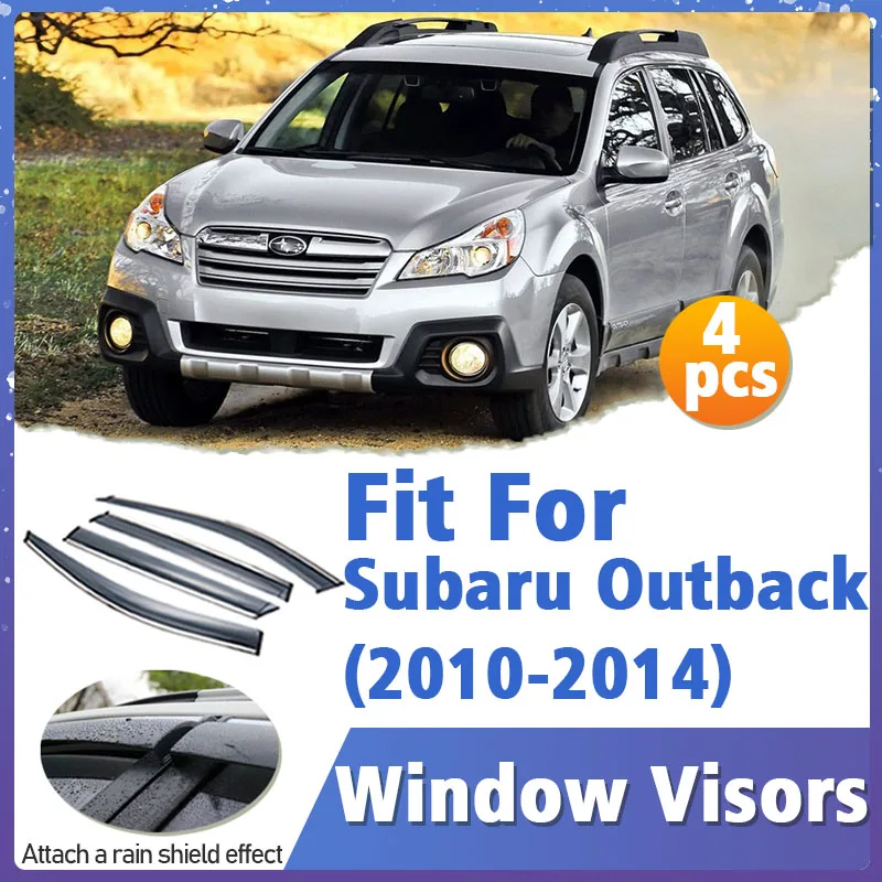 Window Visor Guard for Subaru Outback 2010-2014 Vent Cover Trim Awnings Shelters Protection Sun Rain Deflector Auto Accessories