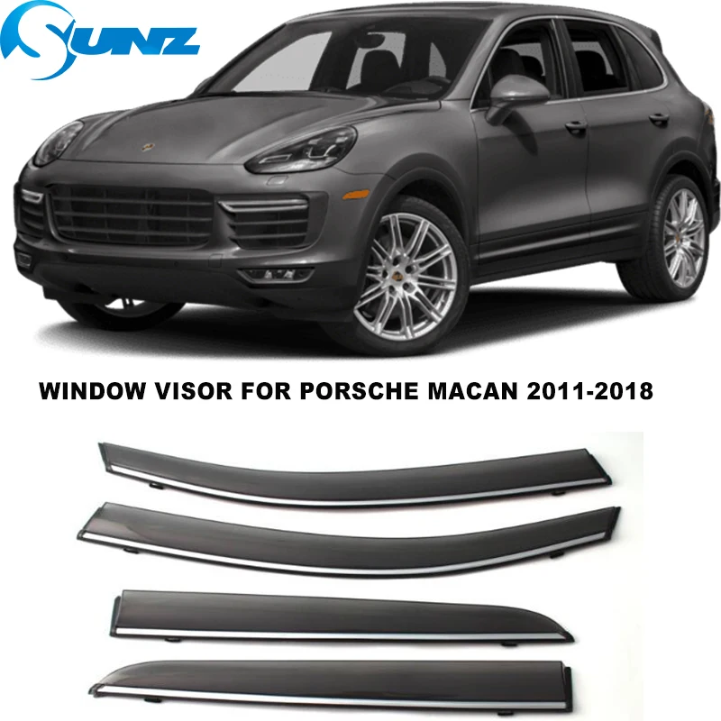 

Side Window Visors For Porsche Cayenne 2011 2012 2013 2014 2015 2016 2017 2018 Sun Rain Guard Vent DeflectorsSUNZ