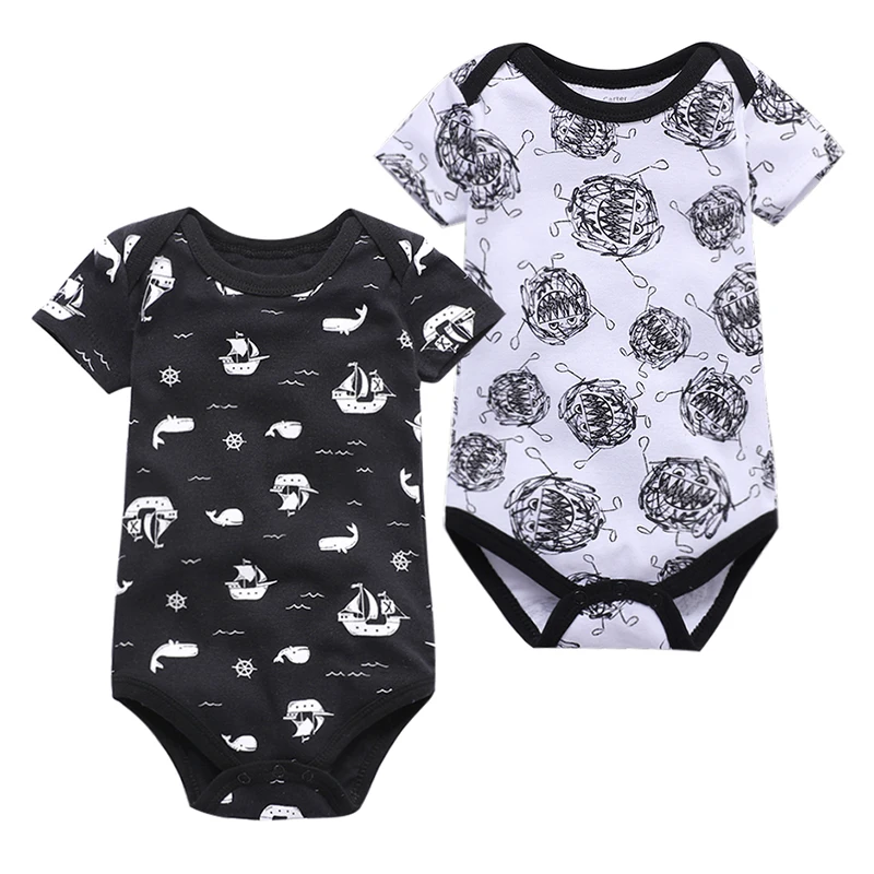 Uniesx/2 шт./лот боди с короткими рукавами для малышей хлопковый костюм