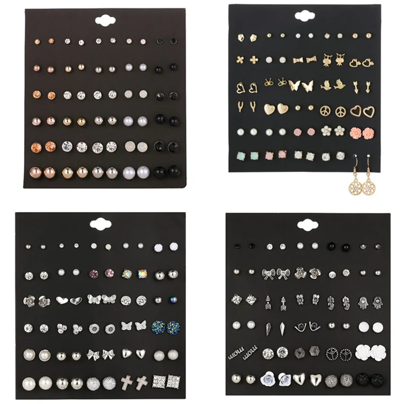 

Luokey 2020 New Arrival Stud Earrings Set For Women Cute Rainbow Butterfly Flower Enamel Gold Stud Earrings Korean Charm Jewelry