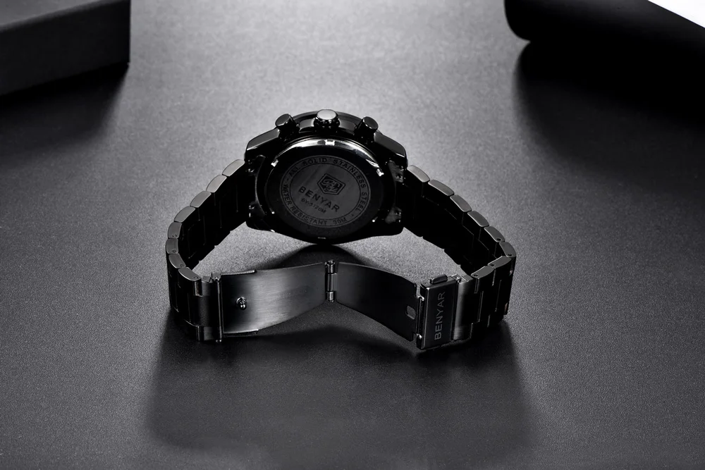 BENYAR Топ люксовый бренд Moon Phase часы мужские водонепроницаемые Хронограф военные спортивные кварцевые часы мужские часы Relogio Masculino