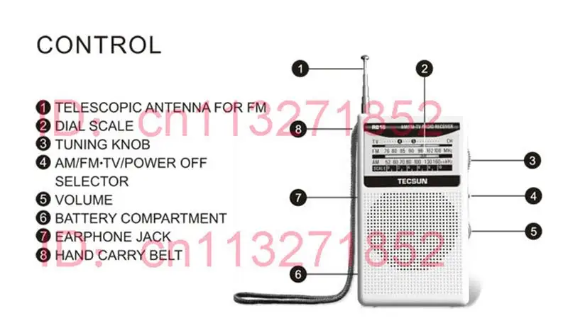 TECSUN R-218 AM/FM/tv радио звук Карманный приемник со встроенным динамиком портативное радио FM: 76,0-108,0 МГц Интернет радио