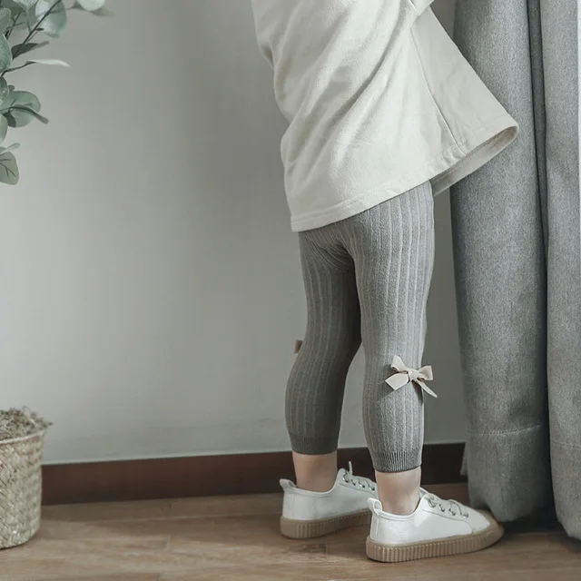 

Spring summer Baby Girl Leggings Pants Baby pantyhose children Pants bow cotton Knitting Trousers for kids baby