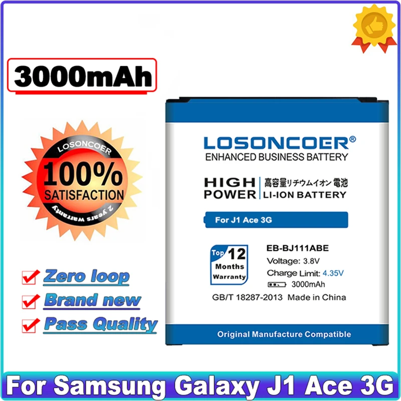 LOSONCOER 3000 мАч новая EB BJ111ABE батарея для Samsung Galaxy J1 Ace 3G Duos J111F литий полимерные