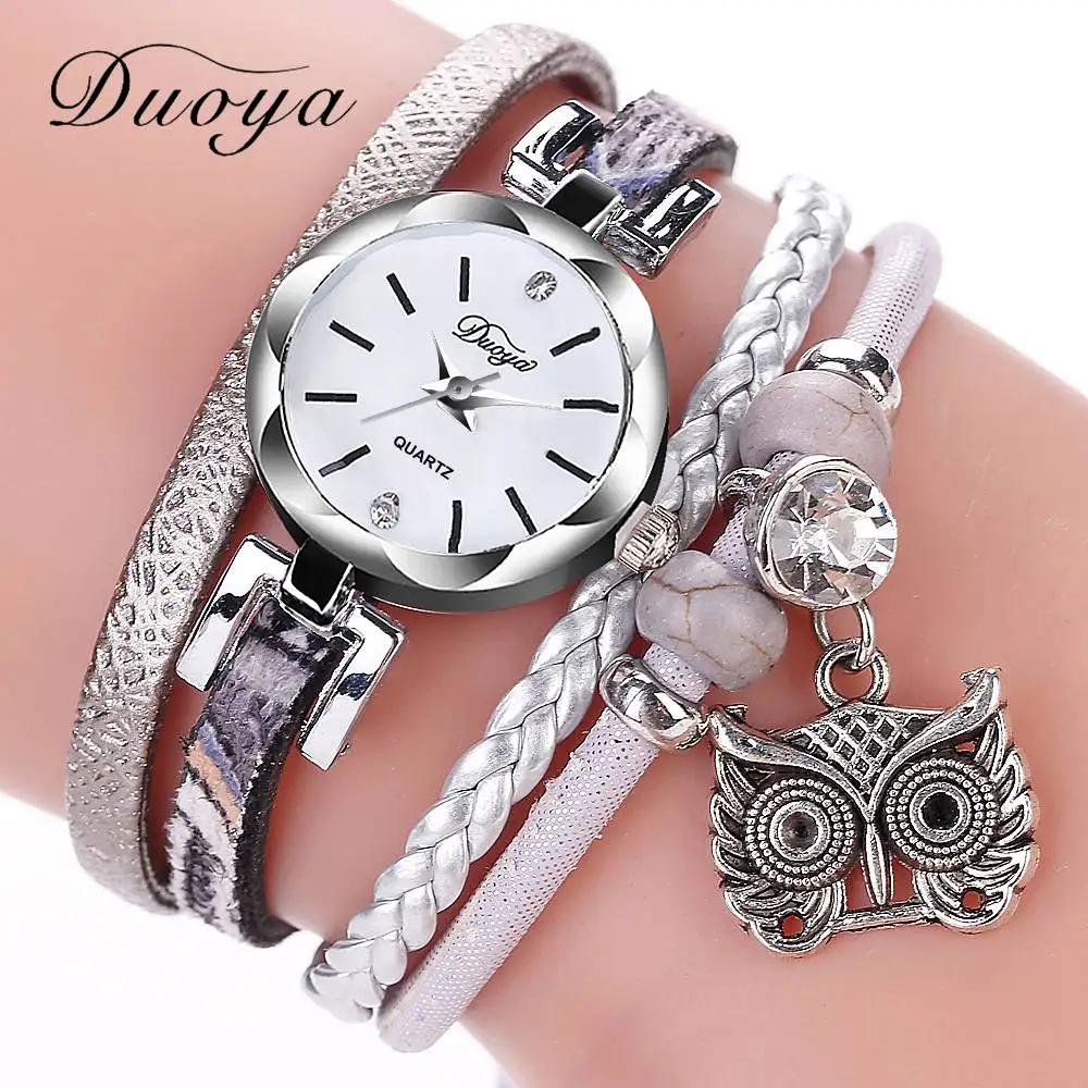 

New Fashion Women Girls watches Analog Quartz Owl Pendant Ladies Dress Bracelet Watches Relogio Feminino Casual Bayan Kol Saati