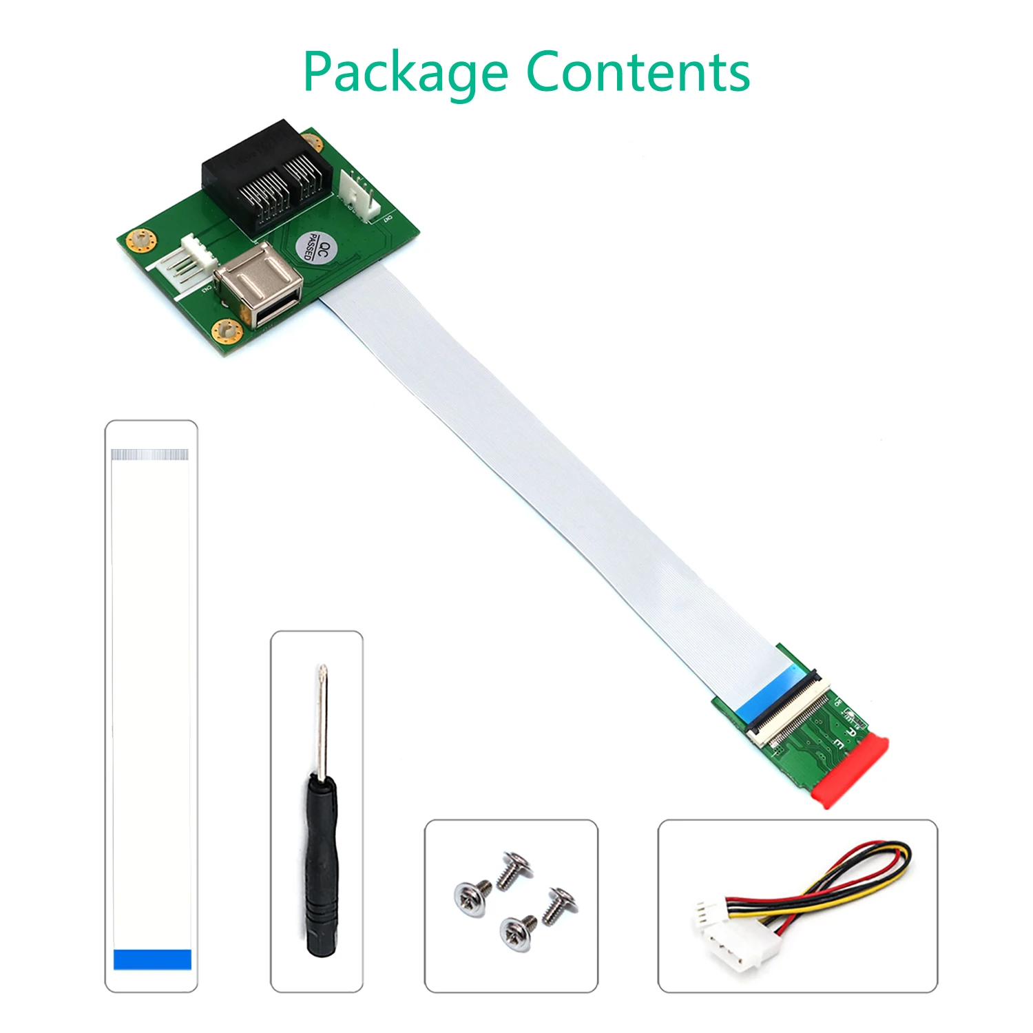Переходник PCIE Riser NGFF M.2 Key A/E на PCI-E Express X1 + USB-адаптер с кабелем FPC 4-контактный кабель