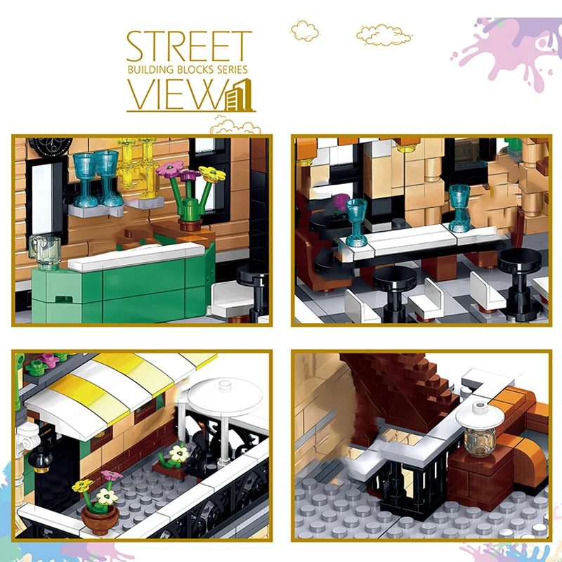 Building Blocks Architecture Creator Expert City Street View European House Rome Store Restaurant Designer Construction Bricks | Игрушки и