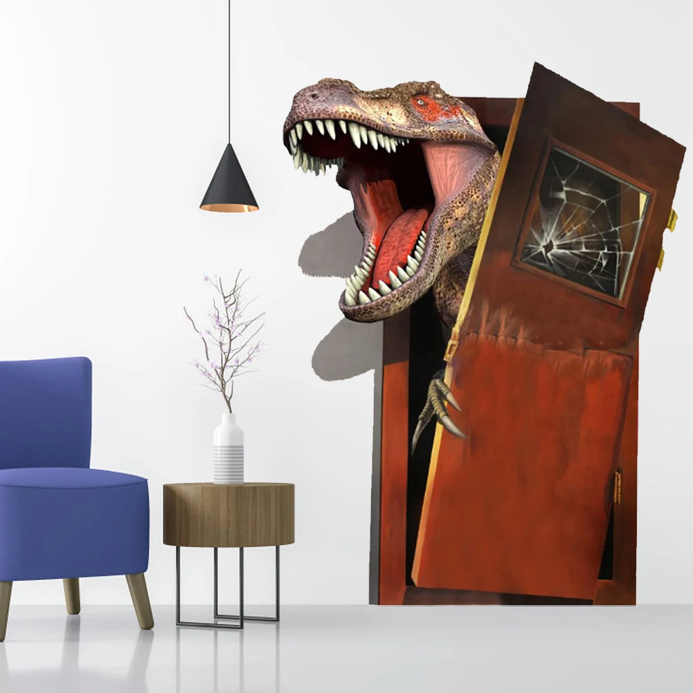 

3D Broken Wall Dinosaur Kids Room Bedroom Living Room Background Wall Sticker
