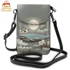 Наплечная Сумка с Китом, кожаная сумка с Китом, многофункциональная женская сумка, трендовая женская сумка через плечо